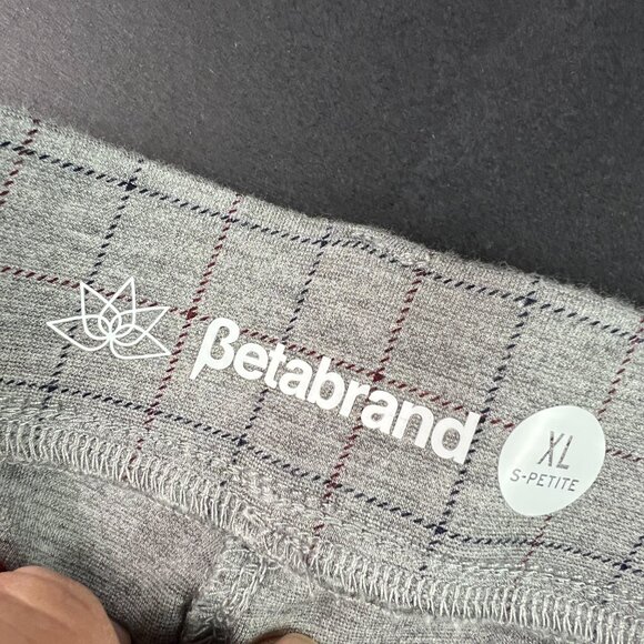 Betabrand Pull On Dress Yoga Pants Women's 35x26* Straight Grey Check Tag XL P - Picture 7 of 16